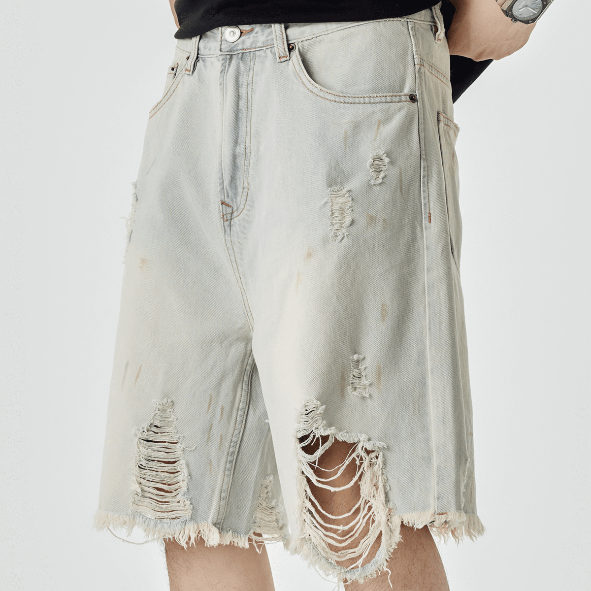 Out of da Blue Distressed Denim Shorts