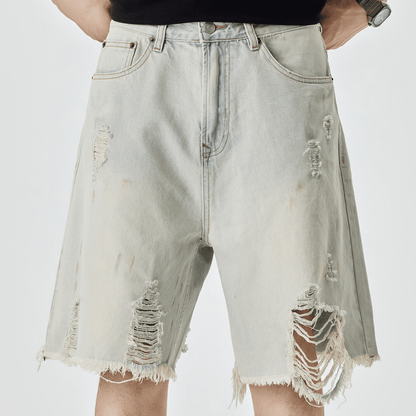Out of da Blue Distressed Denim Shorts
