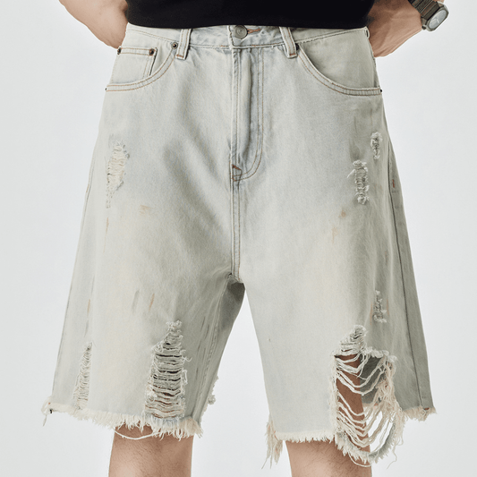 Distressed Denim Shorts